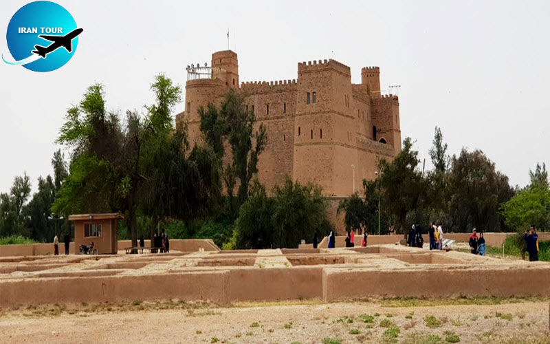 Palace of Darius in Susa(Apadana Palace) and a view of French Castle