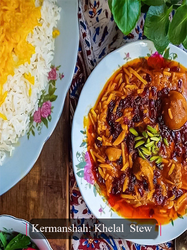 Khoresht Khalal stew(lamb stew with almonds)