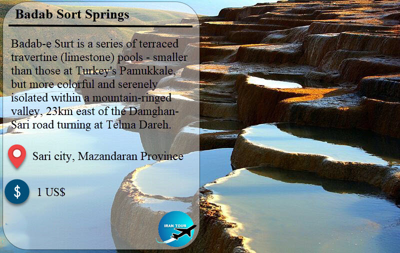 Badab Surt Thermal and Hot Springs in north of Iran