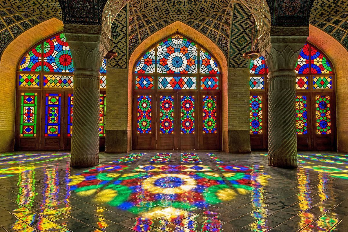The glass window of Nasir ol Molk Mosque Shiraz 