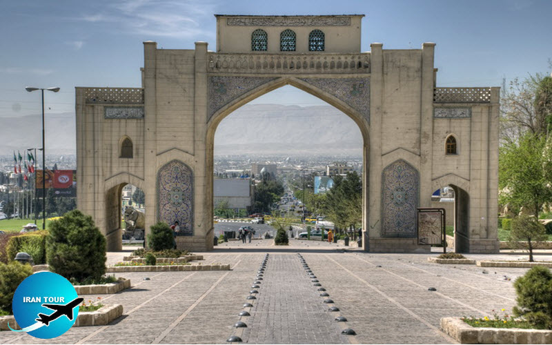 old picture of Qoran Gate or Koran Gate Shiraz