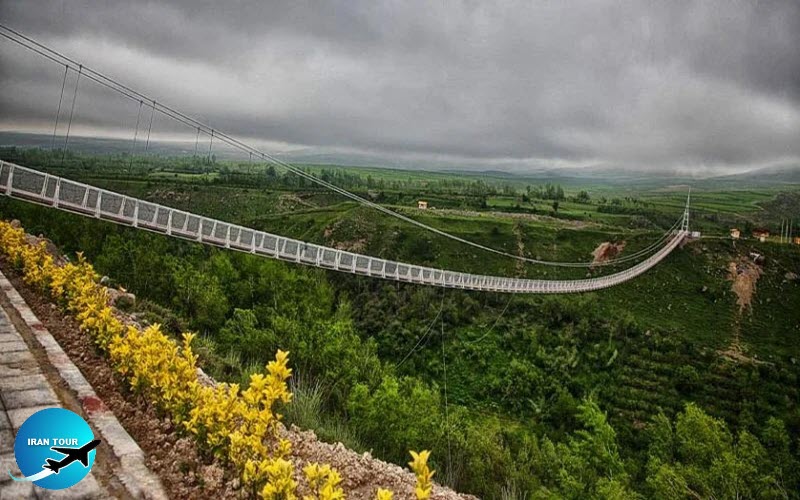 Meshkin Shahr long glassy famous suspension bridge