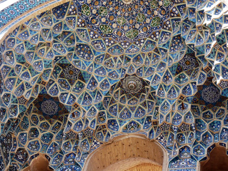 The tile-work of Yazd Jame mosque