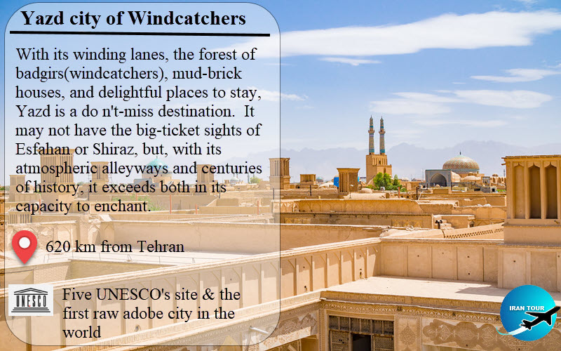 Historical and touristic attractions of Yazd