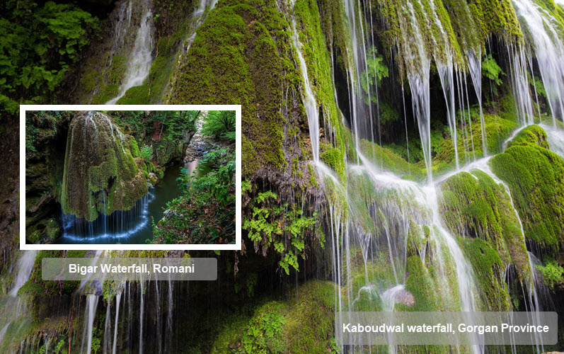 Kaboudwal waterfall, Iran & Bigar Waterfall, Romani
